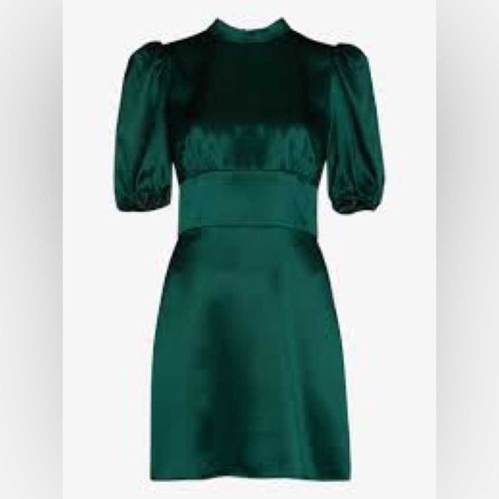 Reformation Marsha green silk dress